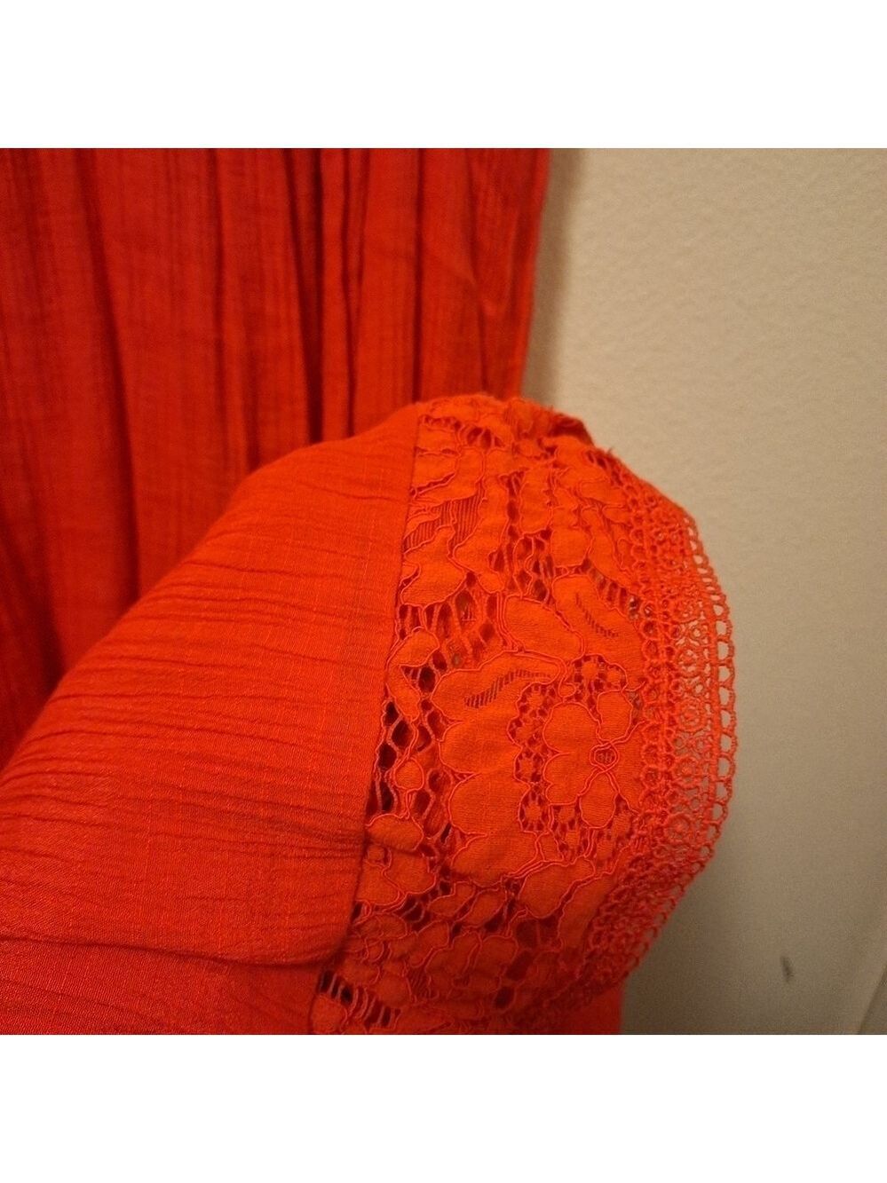 Zac & Rachel Orange Red Crepe Sundress 1X - Picture 3 of 7